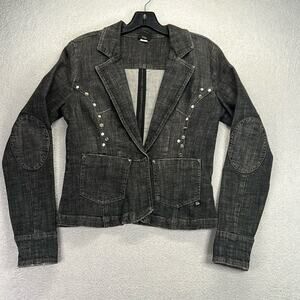 FUBU Black Jean Jacket with Studded Details